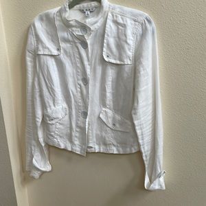 Cabi 100:/: linen cropped jacket
